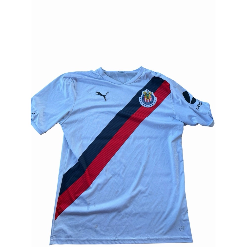 PUMA Guadalajara Chivas Soccer Jersey Shirt TECATE White Red Blue XL